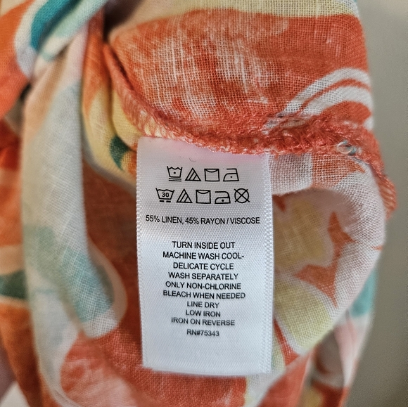 Cynthia Rowley Floral Summer Maxi Length Linen Blend Dress Cover Up Small - Picture 8 of 8